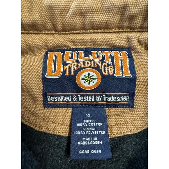 Duluth Trading Co Shirt Jacket Mens XL Brown Fleece Lined Canvas Workwear - Picture 5 of 8